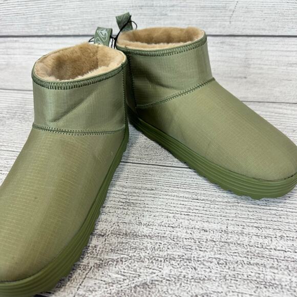 Roxy Women's Green Pow Faux Fur Lined Pull On Booties Size 10 - Picture 3 of 10